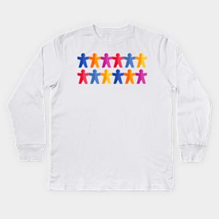 Paper People Chain Kids Long Sleeve T-Shirt